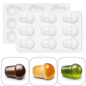 9-Cavity Mushroom <b>Silicone</b> Mold Non-Stick <b>Baking</b> Mold for Cakes, Mousse, Cake Decoration, Chocolate, and Pastries - Product Image 2