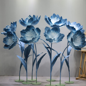 Hecho a mano gigante espuma artificial Margarita amapola <span class=keywords><strong>Iris</strong></span> <span class=keywords><strong>lirio</strong></span> Rosa peonía flores boda flor con soporte escaparate - Product Image 4