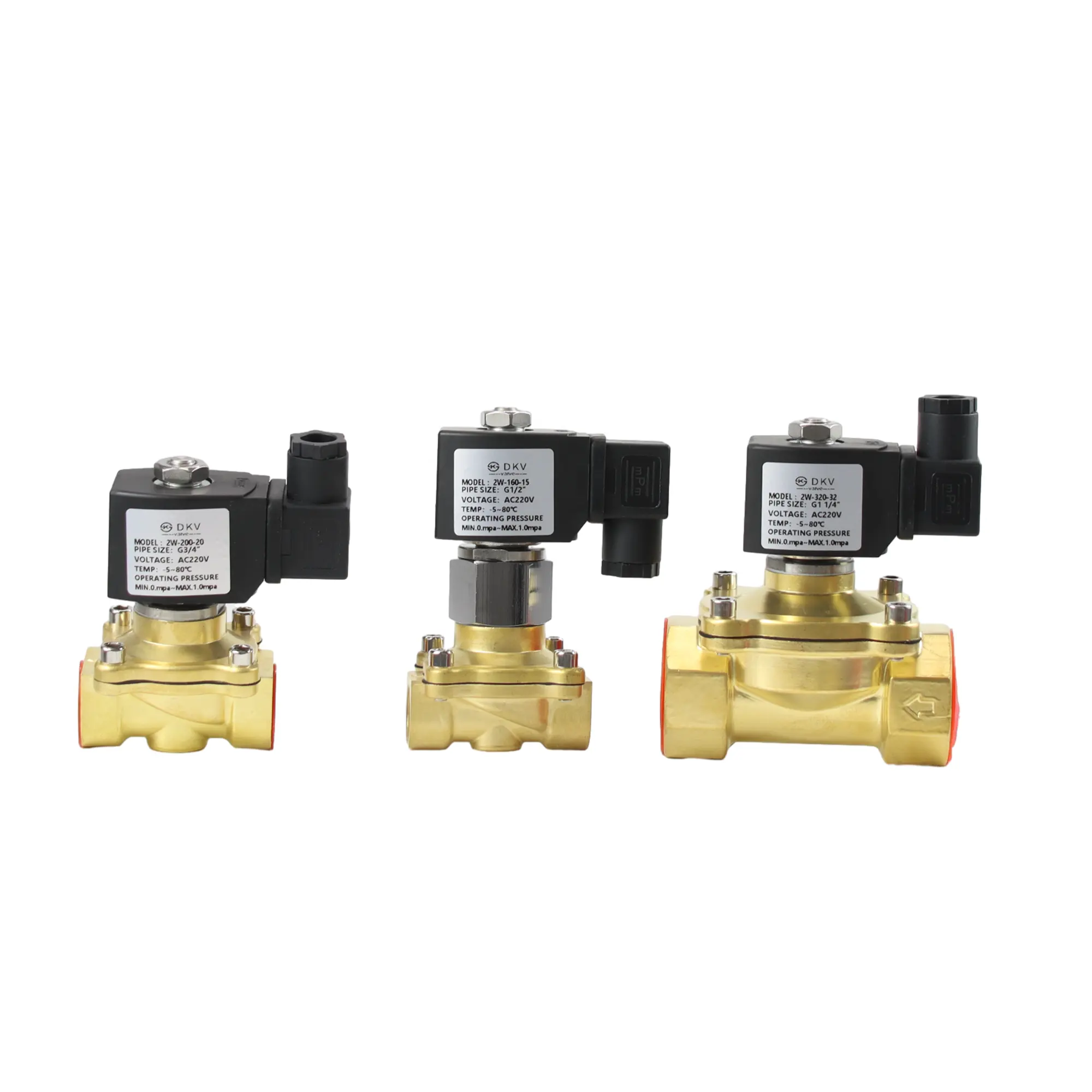 Dkv 2W thí điểm hoạt động solenoid valve 220V 1/2 inch Brass hoành solenoid valve nước solenoid valve