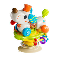 Jouet éducatif pour bébé, table à manger multifonctionnelle, volant détachable, toupie à ventouse chiot