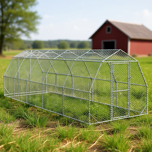 Grand enclos rectangulaire pour poulets en acier galvanisé 8x4x6 pieds, cage de haute rigidité pour poulets - Product Image 2