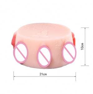 Jouets sexuels pour hommes TPE Sex <span class=keywords><strong>Cake</strong></span> Vagin artificiel Masturbation Pocket Pussy avec 7 trous pour faire l'amour Masturbation Couleur chair - Product Image 2