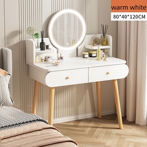Modern Minimalist <strong>Dressing</strong> <strong>Table</strong> with Mirror and Storage for <strong>Small</strong> Bedrooms - Product Image 4