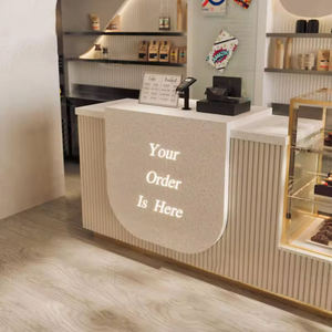 Mostrador de <span class=keywords><strong>Cafetería</strong></span> para Centro Comercial con Vitrina Integrada para Exhibición de <span class=keywords><strong>Pastelería</strong></span> y Estantes de Almacenamiento para <span class=keywords><strong>Cafetería</strong></span> o Panadería - Product Image 4