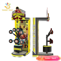 Golden Hand SUPERBOXER Machine de boxe et de basketball de rue multi-langues à monnayeur en métal et plastique 8 langues (espagnol/anglais)
