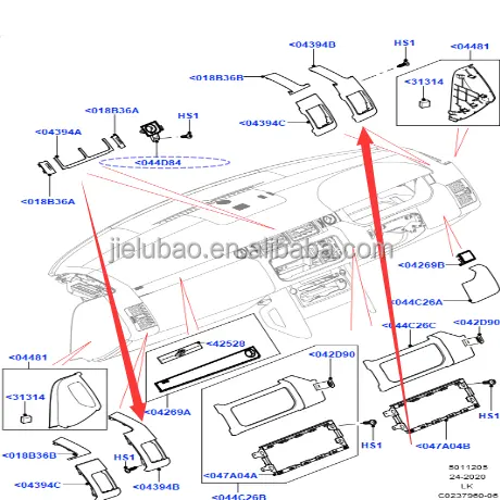 LR034987 LR034978 Range Rover pannello di rivestimento del cruscotto legno di pesca pannello di rivestimento