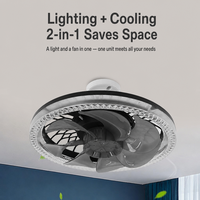 Ventilateur de plafond avec lumière, douille E27, lampe LED, télécommande, trois couleurs changeantes, faible bruit, pour la maison, la chambre, l'appartement, utilisation en intérieur