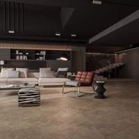 Carrelage en porcelaine effet glaçure mate réplique, couleur marron café, 600x1200mm, antidérapant, texture pierre, durable, grand format, pour salon, villa