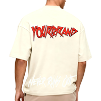 Kaos Pria Kasual Streetwear Produsen Kaos Oversize 100% Katun Kaos Custom Logo Merek Kaos Berat untuk Pria
