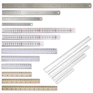 Multi-type Metal Steel Ruler 100 cm 150 cm 200 cm Plastic Transparent Ruler 15 cm 20 cm 30 cm Aluminum Ruler Wooden Ruler