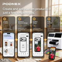 Imprimante numérique jet d'encre UV CMYK automatique tout-en-un PodNEX A3 DX7 nouvelle génération, 2400 DPI, pour coques de téléphone/AirPods en plastique, Android