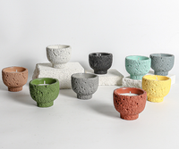 Nouveauté : Porte-bougie décoratif moderne en béton, bol, récipient, pots en ciment vides pour Noël