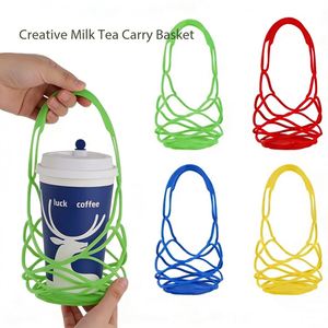 Porte-gobelet créatif en silicone pour thé au lait, sac en maille résistant à la chaleur de qualité alimentaire pour tasses à café, sous-verre multifonctionnel antidérapant - Product Image 3