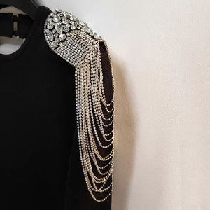 Handmade tôn tạo Vai Trâm epaulette Rhinestone rìa vá chi tiết thanh lịch thêm phong cách trang phục mũ của Bạn có sẵn - Product Image 5