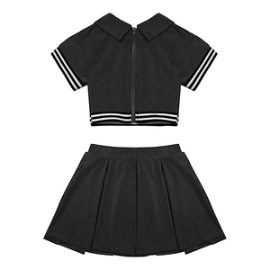 Tenues de danse pour équipe de danse scolaire, logo personnalisé, mini-jupe pour filles, uniformes de cheerleading, 100% polyester - Product Image 3