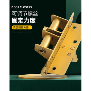 Charnière à ressort robuste pour porte, 4 pouces, réglable, design industriel, en fer, angle d'ouverture de 180 degrés - Product Image 1