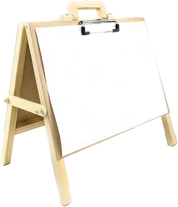 Chevalet de table en bois avec tableau noir, tableau blanc et planche à dessin - Product Image 2