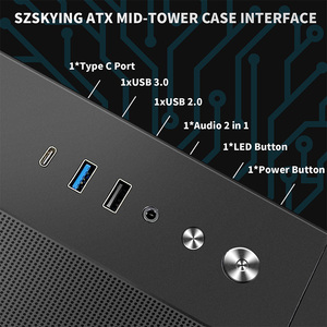 Sea View ATX Micro ATX Máy tính để bàn tháp máy tính vỏ với 9 pcs argb Quạt làm mát cổng 3.0 USB âm thanh để chơi game - Product Image 6