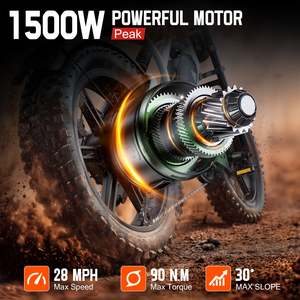 จักรยานเสือภูเขา GT600 ยางอ้วน 20*4 นิ้ว มอเตอร์ฮับหลังแบบไร้แปรงถ่าน 750W เกียร์ 7 สปีด ระบบกันสะเทือนเต็มรูปแบบ เบรคไฮดรอลิกดิสก์ 48V 18AH - Product Image 5