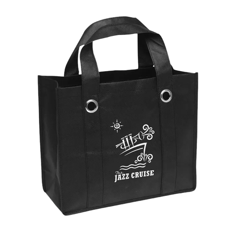 80gsm premium non woven promotional bag with metal grommet detail