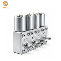 Moteur à engrenages à vis sans fin Tengli GM4632-370 DC avec arbre fileté M personnalisé 46x32mm, boîte de vitesses métallique 12V 24V pour appareil domotique