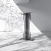 Púlpito de acrílico personalizado de diseño moderno para bodas, iglesia, escuela, hotel, sala de conferencias, muebles comerciales con características de almacenamiento