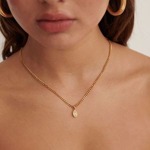 <span class=keywords><strong>Collier</strong></span> en zircon œil de <span class=keywords><strong>cheval</strong></span> simple et tendance, <span class=keywords><strong>personnalisé</strong></span>, rétro, en acier inoxydable PVD imperméable, bijoux de mode - Product Image 3