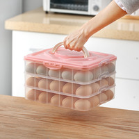 Boîte de rangement en plastique transparent multicouche de grande capacité pour œufs frais, conteneur de stockage pour réfrigérateur