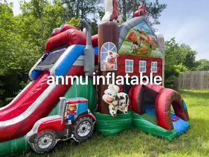 थोक पार्टी खुदाई फार्म-थीम वाली इंफ्लेटेबल कैसल स्लाइड और ट्रैम्पोलिन पैकेज. - Product Image 3