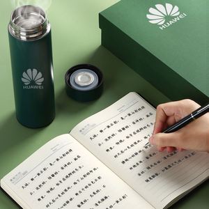 Promotion Company Logo and University Graduation Souvenirs Leather Cover Customized A5 <b>Notebook</b> and Thermos Cup Gift Box <b>Set</b> - Product Image 6