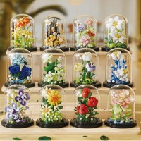 Nouveau couvre-poussière en forme de fleur pour plantes en pot, fleur d'hibiscus, jouets d'assemblage pour enfants, vente en gros transfrontalière pour la Saint-Valentin