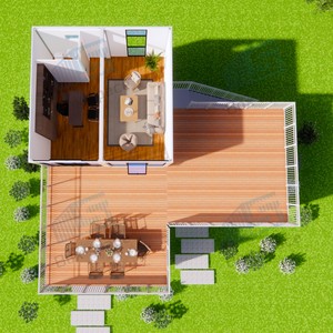 <span class=keywords><strong>Casa</strong></span> Contenedor Modular Boxspace de 12*12m, 216 Metros Cuadrados, 2 Dormitorios y 1 Oficina en <span class=keywords><strong>Casa</strong></span> con Terraza, <span class=keywords><strong>Casa</strong></span> Contenedor de 2 Pisos - Product Image 3