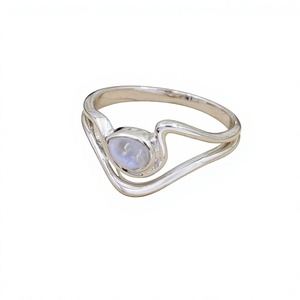 925 Silver Natural Stone Rainbow <b>Moonstone</b> <b>Ring</b> Bezel Setting Minimalist Gemstone Christian Antique Unisex Everyday Wear - Product Image 1