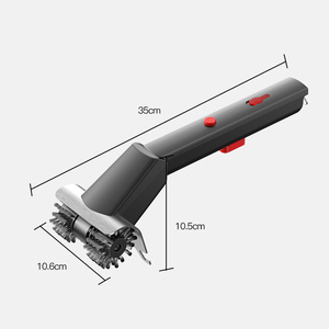 Cepillo de limpieza eléctrico pulverizable para <span class=keywords><strong>barbacoa</strong></span> con mango largo, doble rueda y cerdas duras de alambre de acero inoxidable - Product Image 3