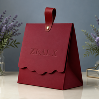 Sacs en papier rouge et blanc de luxe personnalisés avec logo, imprimés offset, avec poignée et nœuds en ruban pour emballage cadeau (vente en gros)