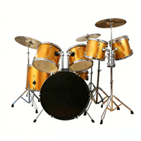 Kit de batterie pour débutants : grosse caisse, caisse, tom, 7 fûts, 4 cymbales