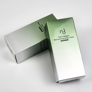 Boîte d'emballage en carton biodégradable personnalisée avec couleurs Pantone, film brillant, dégradé vert argenté métallisé pour cosmétiques - Product Image 2