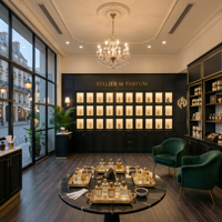 Meuble de présentation décoratif pour parfums, vitrine noire pour magasin de détail, armoire à parfums