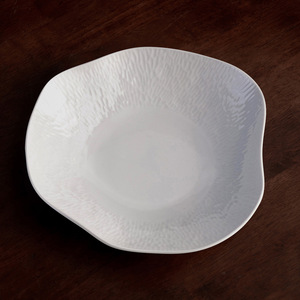 Assiettes en céramique Hammer Dot Series, forme irrégulière, plats profonds et peu profonds, blanc pur, vaisselle de table pour la maison - Product Image 3
