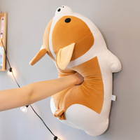 Peluche Corgi géante, coussin long à câliner, poupée en tissu doux, décoration Saint-Valentin