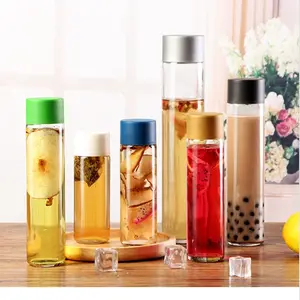 300ml 400ml 800ml Empty Clear Round Beverage Coffee Milk Tea Juice Glass Water Soft Drink Bottles