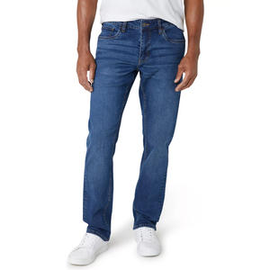 Pantalon en jean classique pour homme, avec taille confortable, jambe décontractée, coupe droite, parfait pour un usage quotidien, sorties décontractées - Product Image 3
