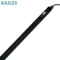 KAILES (KLS) Série K22, 3 phases, 63A, vertical, aluminium noir, 18 prises, PDU industriel pour centre de données, distribution d'alimentation personnalisée
