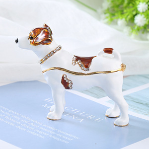 Figura de Perro <span class=keywords><strong>Beagle</strong></span> de Metal Esmaltado al por Mayor - Adorno de Animal de Lujo, Caja de Recuerdos, Decoración de Escritorio - Product Image 1