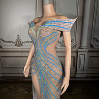 Robe élégante Novance Y5719 bleu ombré avec strass découpés, robe de soirée pour femme, Vestidos Elegantes Para Mujer Fiesta De Noche