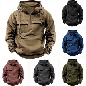 Veste de baseball à capuche pour homme, luxe discret, 2025 |   Vêtement d'extérieur ample uni printemps-automne avec fermeture éclair, coupe-vent - Product Image 2