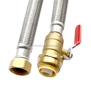 NSF-61 CUPC 304 tubo scaldabagno intrecciato in acciaio inox con spinta senza piombo per collegare valvola a sfera in ottone - Product Image 1