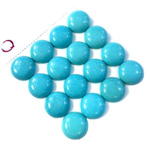 Alta <span class=keywords><strong>pietra</strong></span> turchese lucido <span class=keywords><strong>Howlite</strong></span> cabochon rotondi perline pietre preziose gioielli fai da te per anello - Product Image 1