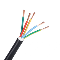 Cable Eléctrico RVV de 2, 3, 4, 5, 6, 7 y 8 Núcleos, 1.5mm2 2.5mm2, Conductor de Cobre, Cable RVV con Aislamiento Suave Negro