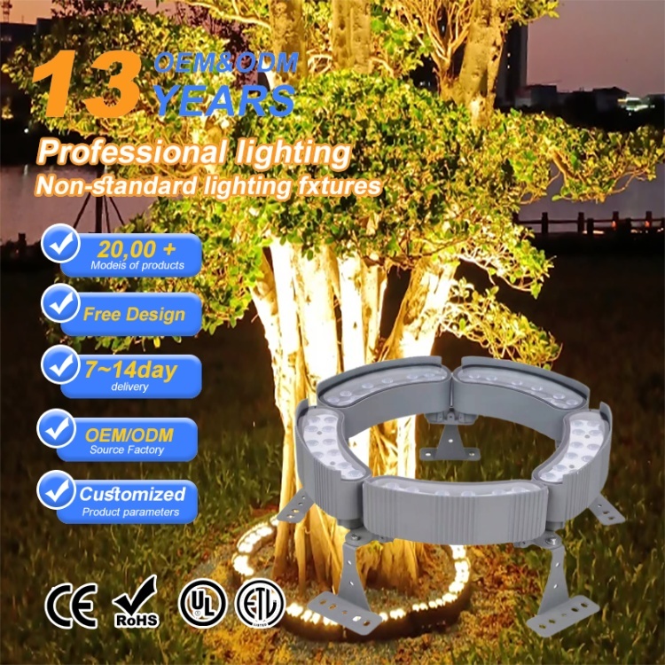 LED Tree Ring Light Outdoor Waterproof Hug Tree Lamp Circular Landscape Light IP67 Aluminum 12W-72W Garden Park